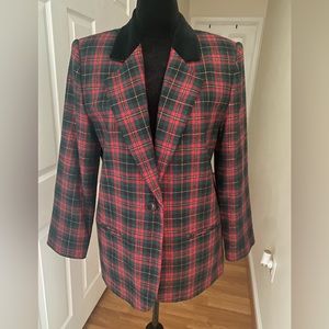 Vintage Sag Harbor Plaid Blazer